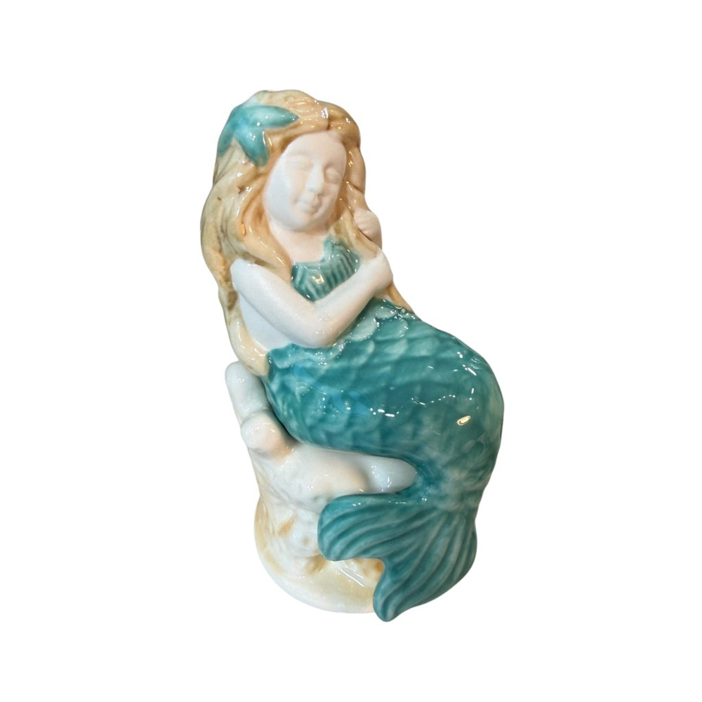 Mermaid Salt & Pepper Shakers Set Coastal Beach Decor Ocean Sea Ceramic Figurine